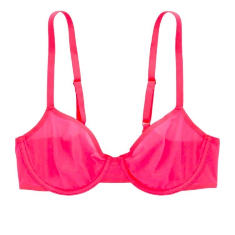 NWT Aerie SMOOTHEZ Mesh Unlined Bra In Hot Pink